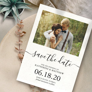 Simple Modern Script Wedding Save the Date