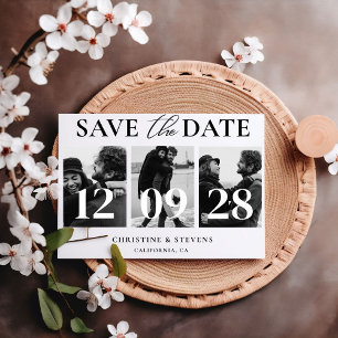 Simple Modern Script Wedding Save The Date Photo Postcard