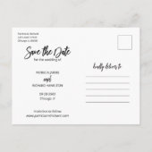 Simple Modern Script Wedding Save The Date Photo Postcard (Back)