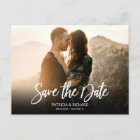 Simple Modern Script Wedding Save The Date Photo