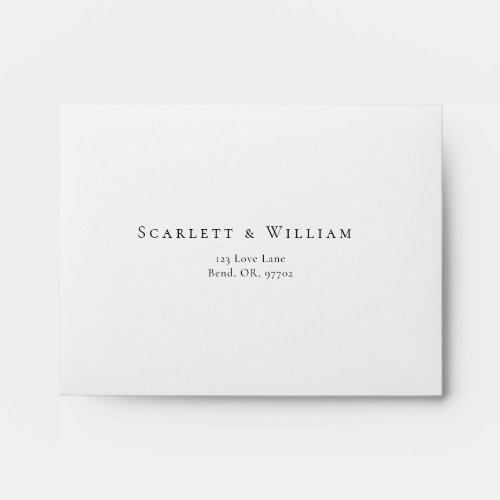 Simple Modern Self Addressed Wedding RSVP Envelope