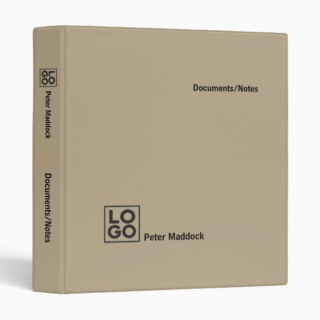 Simple Modern Sepia Binder with Logo (Front/Spine)