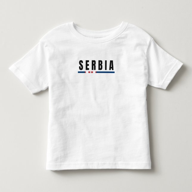Simple Modern Serbia Art Letter Flag Souvenir  Toddler T-shirt (Front)