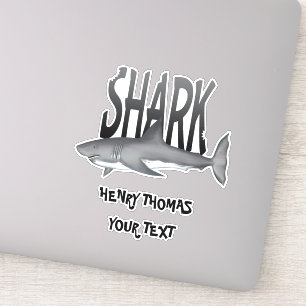 Simple Modern Shark Bite Whimsical Typography Sticker