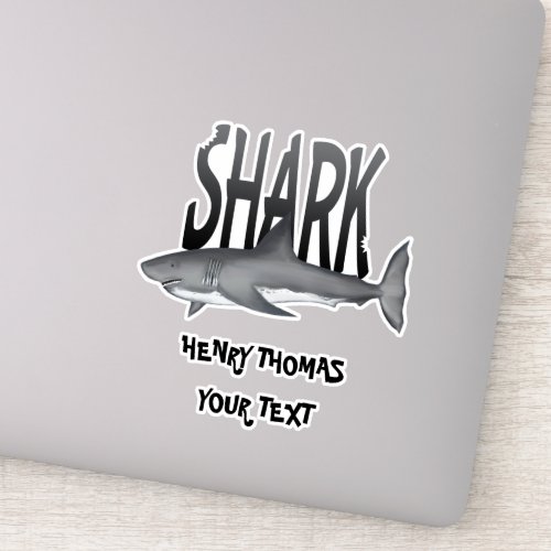 Simple Modern Shark Bite Whimsical Typography Sticker