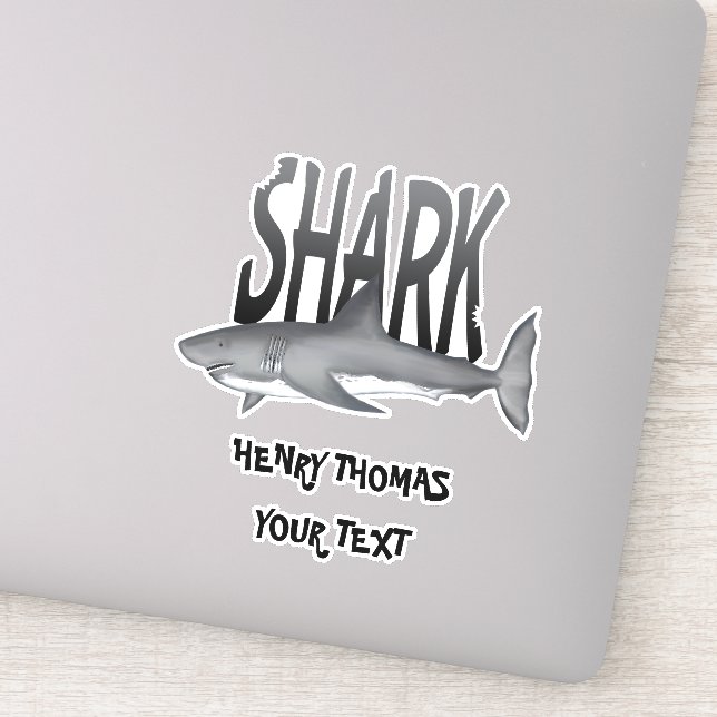 Simple Modern Shark Bite Whimsical Typography Sticker (Detail)