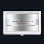 Simple Modern Silver Gray Metallic Design Business Card Holder<br><div class="desc">Elegant simple shiny faux silver metallic design with stainless steel look. Fully customizable business card template. If you need any help customizing any of my designs,  contact ArtOnWear designer. Free text formatting with live help available by request.</div>