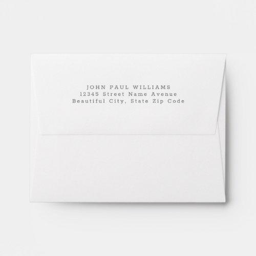 Simple Modern Silver Gray Name Address Envelope