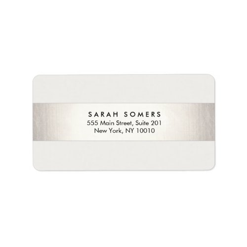 Simple Modern Silver Striped Professional Label