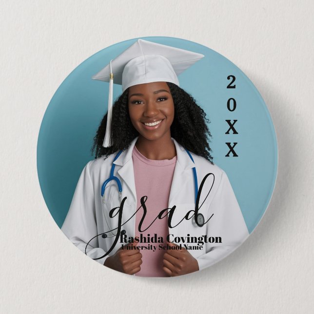 Simple Modern Single Graduation Photo Button (Front)