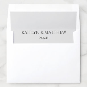 simple modern sky blue wedding envelope liner