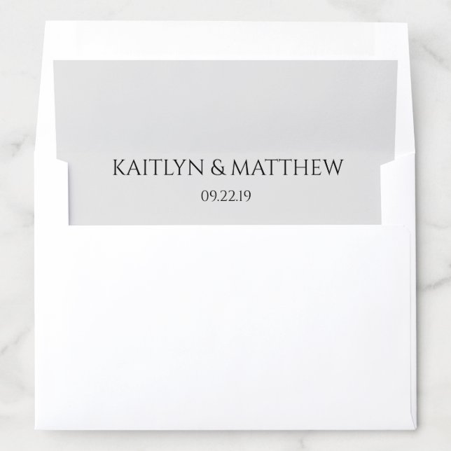simple modern sky blue wedding envelope liner (In Envelope)