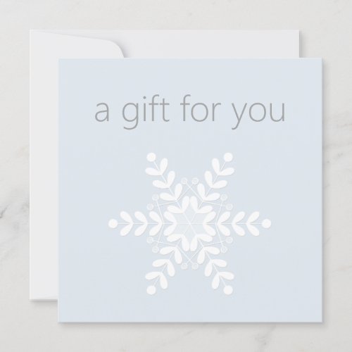Simple Modern Snowflake Holiday Gift Certificate