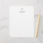 Simple Modern Solid White Business Logo Custom Letterhead<br><div class="desc">Simple solid white letterhead with the business logo at the top of the paper sheet. Custom modern stationery for any corporation,  organization,  company,  small business,  or retail shop.</div>