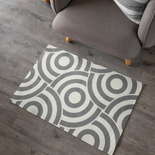 Simple Modern Sophisticated Gray & Ivory Circle Rug