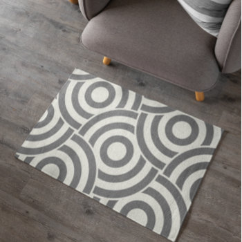 Simple Modern Sophisticated Gray & Ivory Circle Rug by samack at Zazzle