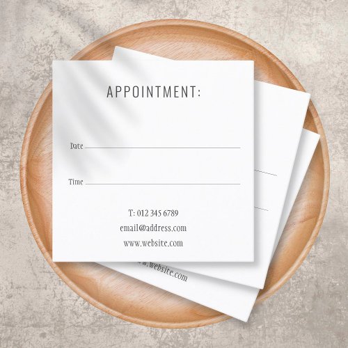 Simple  Modern Square Appointment Card