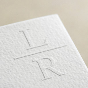 Simple Modern Square Custom Two Monogram Initials Embosser