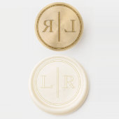Simple Modern Square Custom Two Monogram Initials Wax Seal Stamp (Stamped)