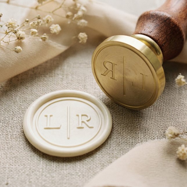 Simple Modern Square Custom Two Monogram Initials Wax Seal Stamp (Simple Modern Square Custom Two Monogram Initials Wax Seal Stamp)