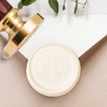 Simple Modern Square Custom Two Monogram Initials Wax Seal Stamp<br><div class="desc">Simple and elegant custom monogram initial wax seal stamp. The design features a simple circular crest design with a two-monogram design that you can customize with your first and last initial or for a couple with their first name initials. Beautiful personalized embossers for personal stationery or couples to add a...</div>