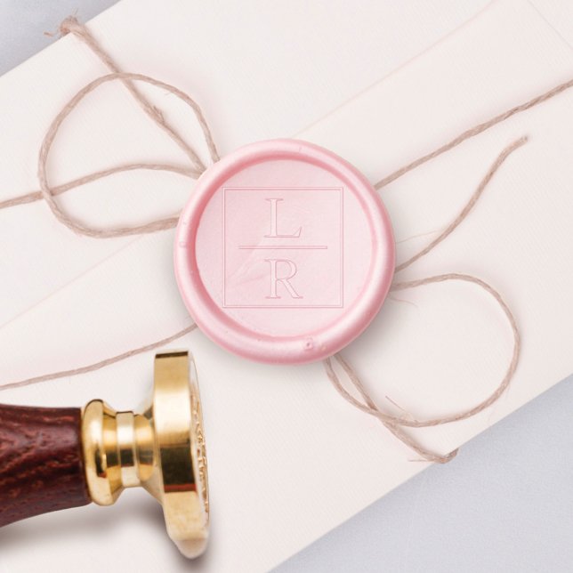 Simple Modern Square Custom Two Monogram Initials  Wax Seal Stamp (Simple Modern Square Custom Two Monogram Initials Wax Seal Stamp)
