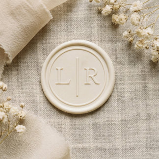 Simple Modern Square Custom Two Monogram Initials  Wax Seal Sticker