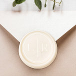 Simple Modern Square Custom Two Monogram Initials  Wax Seal Sticker<br><div class="desc">Simple and elegant custom monogram initial wax seal sticker. The design features a simple circular crest design with a two-monogram design that you can customize with your first and last initial or for a couple with their first name initials. Beautiful personalized embossers for personal stationery or couples to add a...</div>