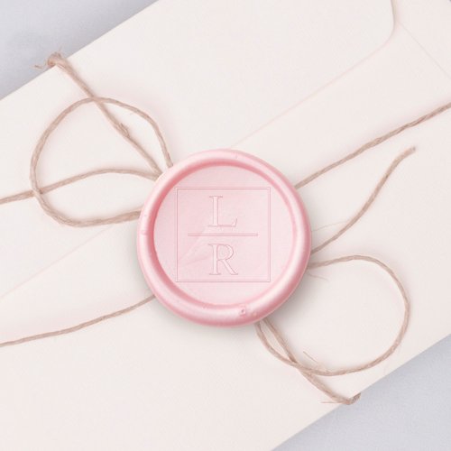 Simple Modern Square Custom Two Monogram Initials  Wax Seal Sticker