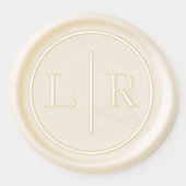 Simple Modern Square Custom Two Monogram Initials  Wax Seal Sticker (Front)