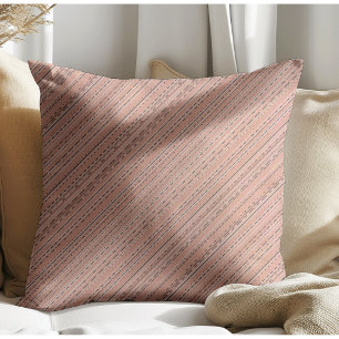 Simple Modern Stripes and Lines Terracotta  Throw Pillow