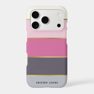 Simple Modern Stripes Personalized iPhone 17 Pro Case