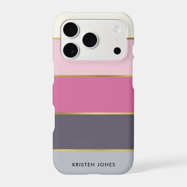 Simple Modern Stripes Personalized Case-Mate iPhone Case (Back)