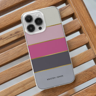 Simple Modern Stripes Personalized iPhone 15 Pro Max Case