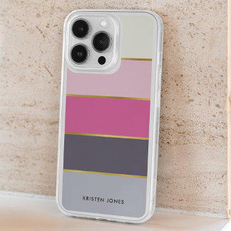 Simple Modern Stripes Personalized iPhone 15 Case