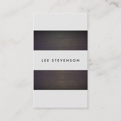 Customizable Simple Modern Stripes Wood Look Vertical Business Cards