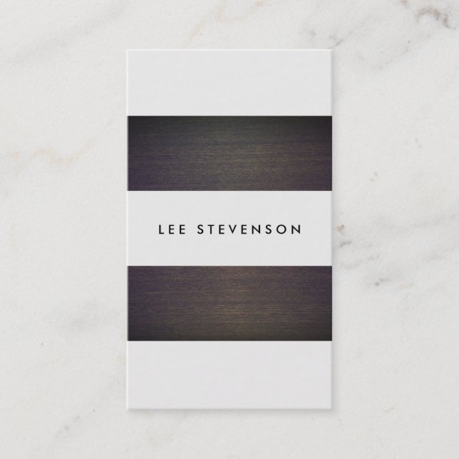 Simple Modern Stripes Wood Creative Designer Business Card (Front)