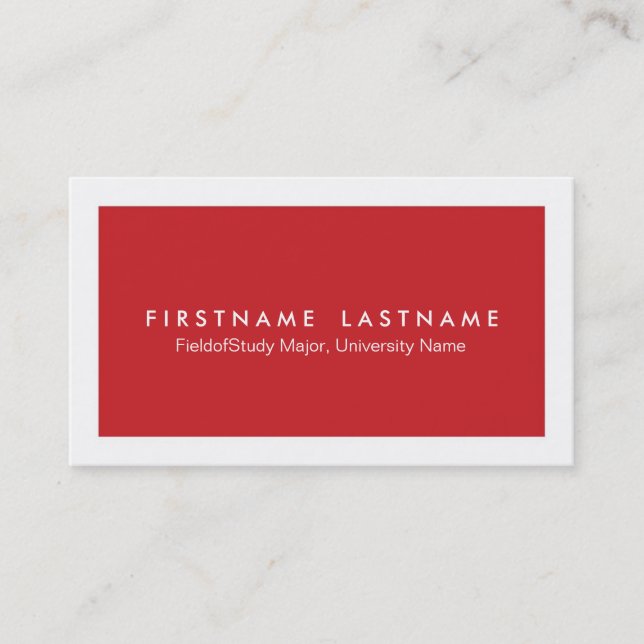 Simple Modern Student Business Cards (Front)
