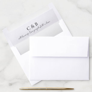 Simple Modern Stylish Black and White Gradient Envelope Liner