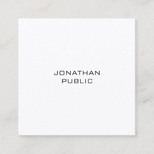 Simple Modern Stylish Design Professional Template Square Business Card