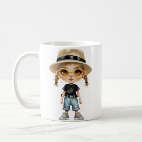 Simple Modern  Stylish Girl Coffee Mug