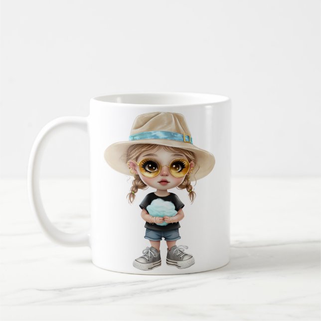 Simple Modern : Stylish Girl Coffee Mug (Left)