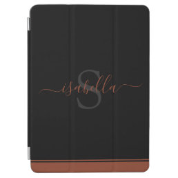 Simple Modern Stylish Monogrammed Elegant Rust iPa iPad Air Cover