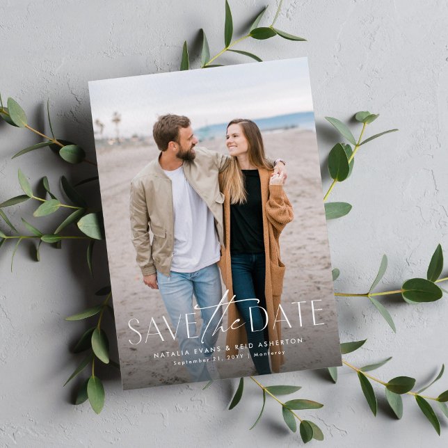 Simple modern stylish vertical two photo save the date (Creator Uploaded)