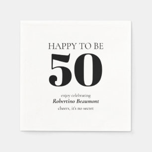 Simple Modern Surprise 50th Birthday Party Napkins