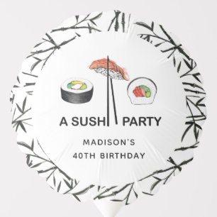 Simple Modern Sushi Birthday Personalized Balloon