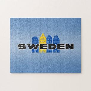 Simple Modern Sweden Swedish country Flag Souvenir Jigsaw Puzzle