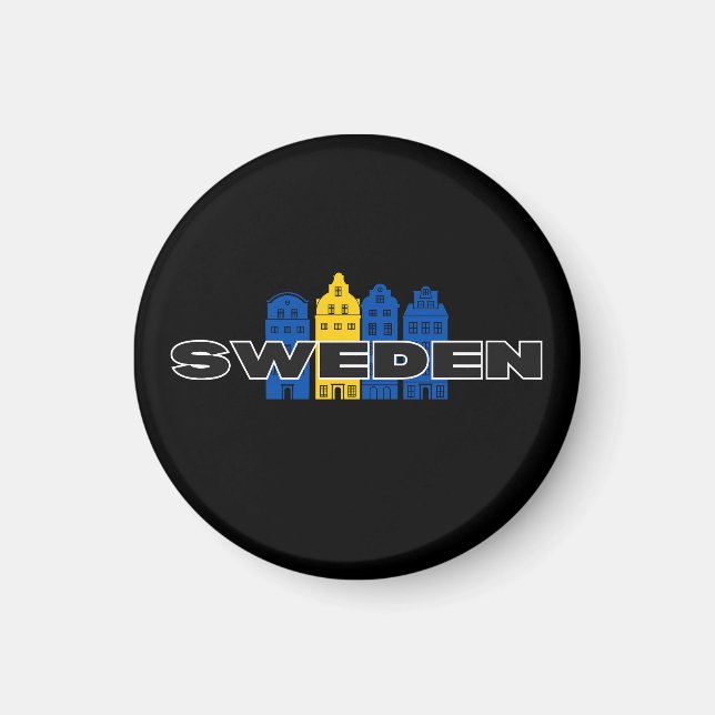 Simple Modern Sweden Swedish country Flag Souvenir Magnet (Front)