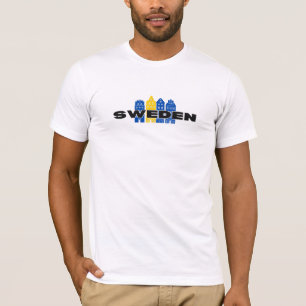 Simple Modern Sweden Swedish country Flag Souvenir T-Shirt