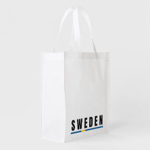 Simple Modern Sweden Swedish Letter Flag Souvenir Grocery Bag